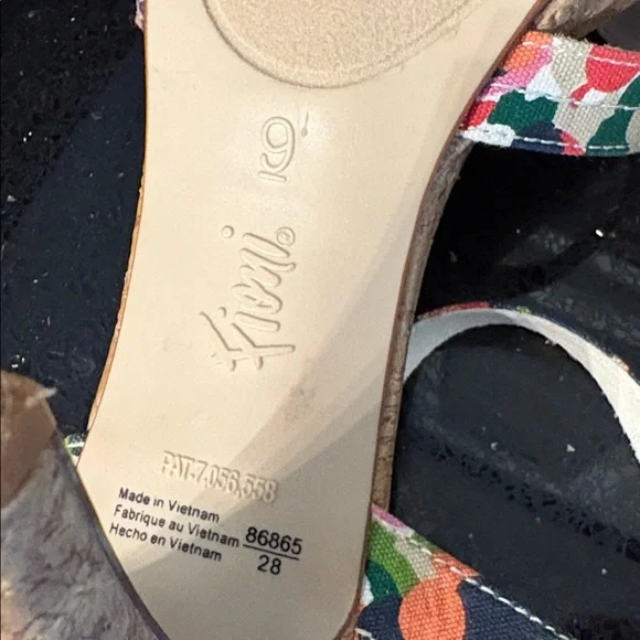 Fiomi Shabby Chic BOHO Floral Abstract Fabric Cork High Heel Stiletto Sandals - Picture 10 of 12